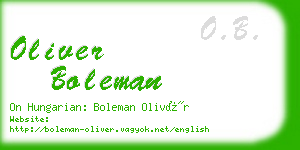 oliver boleman business card